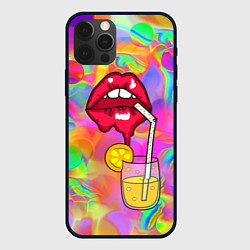 Чехол для iPhone 12 Pro Max Cocktail lips, цвет: 3D-черный