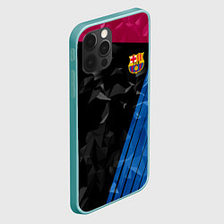Чехол для iPhone 12 Pro Max FC Barcelona: Abstract, цвет: 3D-мятный — фото 2