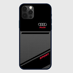 Чехол для iPhone 12 Pro Max Audi: Crey & Black, цвет: 3D-черный