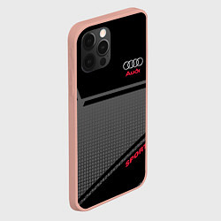 Чехол для iPhone 12 Pro Max Audi: Crey & Black, цвет: 3D-светло-розовый — фото 2