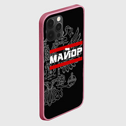 Чехол для iPhone 12 Pro Max Майор: герб РФ, цвет: 3D-малиновый — фото 2