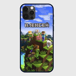 Чехол для iPhone 12 Pro Max Майнкрафт: Алексей, цвет: 3D-черный