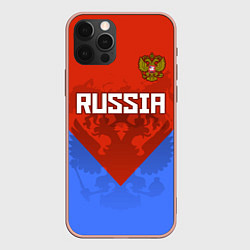 Чехол для iPhone 12 Pro Max Russia Red & Blue, цвет: 3D-светло-розовый