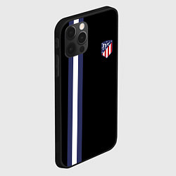 Чехол для iPhone 12 Pro Max FC Atletico Madrid: Blue Line, цвет: 3D-черный — фото 2