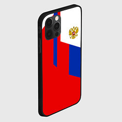 Чехол для iPhone 12 Pro Max Russia: Geometry Tricolor, цвет: 3D-черный — фото 2