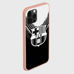 Чехол для iPhone 12 Pro Max FC Barcelona: Black Style, цвет: 3D-светло-розовый — фото 2