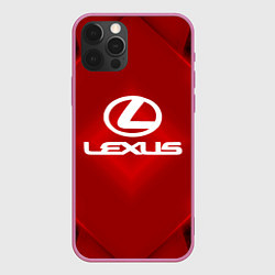 Чехол для iPhone 12 Pro Max Lexus: Red Light, цвет: 3D-малиновый