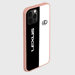 Чехол для iPhone 12 Pro Max Lexus: Black & White, цвет: 3D-светло-розовый — фото 2