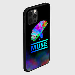 Чехол для iPhone 12 Pro Max Muse: Neon Flower, цвет: 3D-черный — фото 2