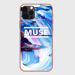 Чехол для iPhone 12 Pro Max MUSE: Blue Colours, цвет: 3D-светло-розовый