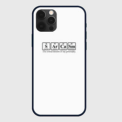 Чехол для iPhone 12 Pro Max Sarcasm хим элемент надпись, цвет: 3D-черный