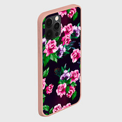 Чехол для iPhone 12 Pro Max Розы во тьме, цвет: 3D-светло-розовый — фото 2