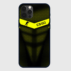 Чехол для iPhone 12 Pro Max CS:GO Yellow Carbon, цвет: 3D-черный