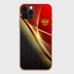 Чехол для iPhone 12 Pro Max RUSSIA SPORT: Gold Collection, цвет: 3D-светло-розовый