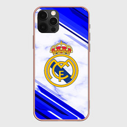 Чехол для iPhone 12 Pro Max Real Madrid, цвет: 3D-светло-розовый