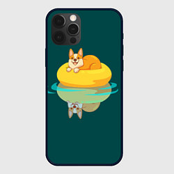 Чехол для iPhone 12 Pro Max Корги на пончике, цвет: 3D-черный