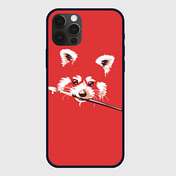 Чехол для iPhone 12 Pro Max Красная панда с кисточкой, цвет: 3D-черный
