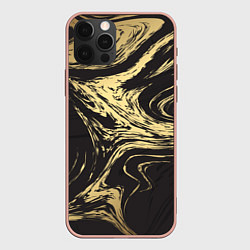 Чехол для iPhone 12 Pro Max Золотой мрамор, цвет: 3D-светло-розовый