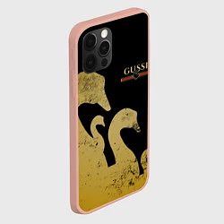 Чехол для iPhone 12 Pro Max GUSSI: Gold Edition, цвет: 3D-светло-розовый — фото 2