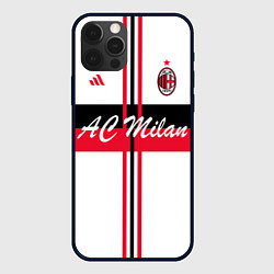 Чехол для iPhone 12 Pro Max AC Milan: White Form, цвет: 3D-черный