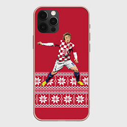 Чехол для iPhone 12 Pro Max Luka Modric, цвет: 3D-светло-розовый