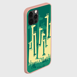 Чехол для iPhone 12 Pro Max Африканские жирафы, цвет: 3D-светло-розовый — фото 2