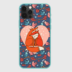 Чехол для iPhone 12 Pro Max Влюбленные лисички, цвет: 3D-мятный