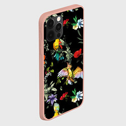 Чехол для iPhone 12 Pro Max Попугаи, цвет: 3D-светло-розовый — фото 2