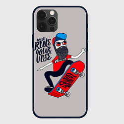 Чехол для iPhone 12 Pro Max Skaterboard Rule, цвет: 3D-черный