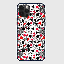Чехол для iPhone 12 Pro Max Игральные карты - тузы, цвет: 3D-черный