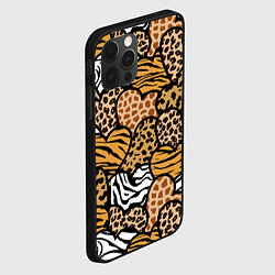Чехол для iPhone 12 Pro Max Сердца из шкур африканских животных, цвет: 3D-черный — фото 2