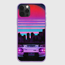 Чехол для iPhone 12 Pro Max Racing 80s, цвет: 3D-сиреневый
