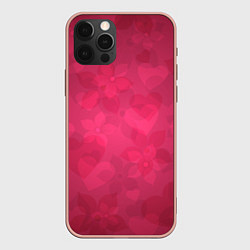 Чехол для iPhone 12 Pro Max Любовь и счастье, цвет: 3D-светло-розовый