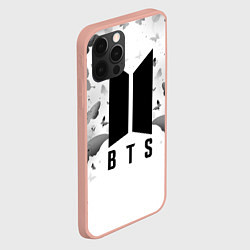Чехол для iPhone 12 Pro Max BTS: Grey Butterflies, цвет: 3D-светло-розовый — фото 2