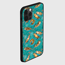 Чехол для iPhone 12 Pro Max Весёлые выдры - семейство, цвет: 3D-черный — фото 2