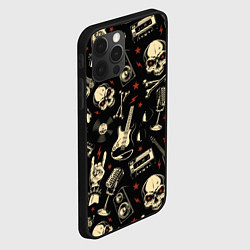 Чехол для iPhone 12 Pro Max Гранж с черепами, цвет: 3D-черный — фото 2