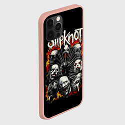 Чехол для iPhone 12 Pro Max Slipknot: Faces, цвет: 3D-светло-розовый — фото 2