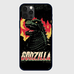 Чехол для iPhone 12 Pro Max Flame Godzilla, цвет: 3D-черный