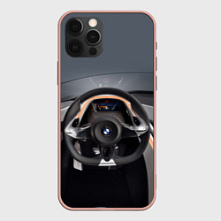 Чехол для iPhone 12 Pro Max BMW - salon, цвет: 3D-светло-розовый
