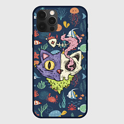 Чехол для iPhone 12 Pro Max Cat skull - art, цвет: 3D-черный