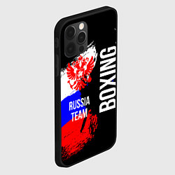 Чехол для iPhone 12 Pro Max Boxing Russia Team и герб РФ, цвет: 3D-черный — фото 2