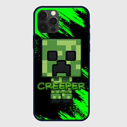 Чехол для iPhone 12 Pro Max MINECRAFT CREEPER, цвет: 3D-черный