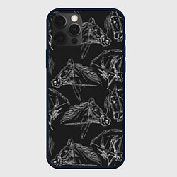 Чехол для iPhone 12 Pro Max Кони, цвет: 3D-черный