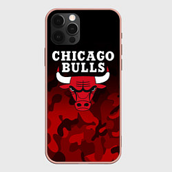 Чехол для iPhone 12 Pro Max CHICAGO BULLS, цвет: 3D-светло-розовый