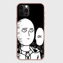 Чехол для iPhone 12 Pro Max ONE-PUNCH MAN, цвет: 3D-светло-розовый