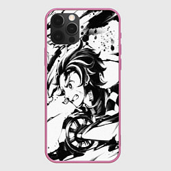 Чехол для iPhone 12 Pro Max KIMETSU NO YAIBA, цвет: 3D-малиновый