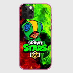 Чехол для iPhone 12 Pro Max BRAWL STARS LEON, цвет: 3D-малиновый