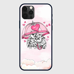 Чехол для iPhone 12 Pro Max Влюбленные совушки, цвет: 3D-черный