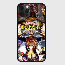 Чехол для iPhone 12 Pro Max MY HERO ACADEMIA коллаж из героев, цвет: 3D-черный