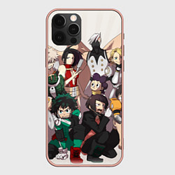 Чехол для iPhone 12 Pro Max MY HERO ACADEMIA множество героев, цвет: 3D-светло-розовый